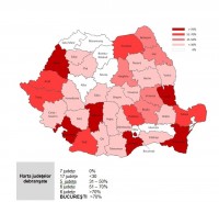 Harta debransarilor de la termoficare in judetele din Romania